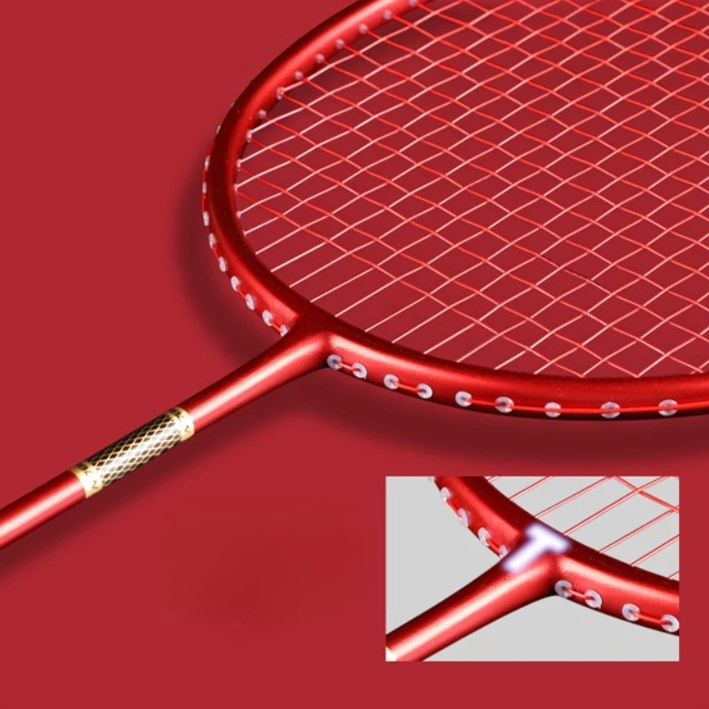 Badminton Rackets Ultralight Professional 5U Badminton Racket Carbon Fiber Badminton Racket Sport Competition Training Racket UP TO 32LBS 240227