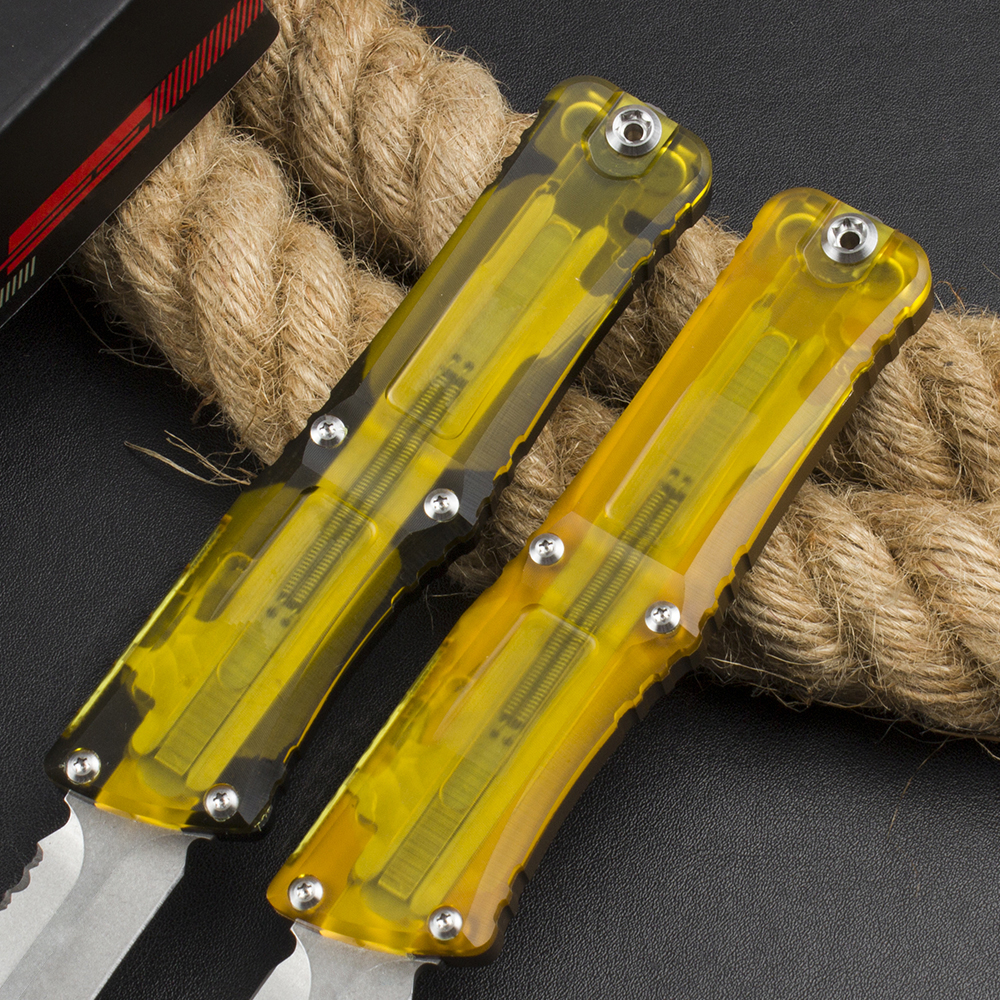 High End Tactical Knife D2 Stone Wash Blade CNC Aviation Aluminum PEI Handle Outdoor EDC Pocket Knives with Nylon Bag