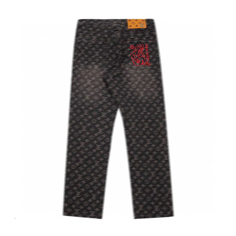 Mens Jeans designer Spring true brand New Casual Straight Leg Pants Loose Wide Legs Show High Leisure Denim Embroidered Jacquard Fashion true jeans IKJD