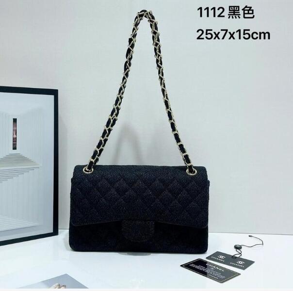 Designer Handbag Clutch Flap Chain Shoulder totes bags Wallet Check leather/cotton Purse Double Letters Solid Hasp Waist Square Stripes Women Handbag cc1112 #04