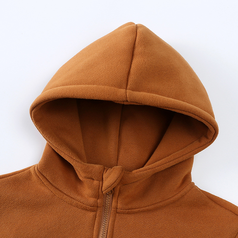 O85 Kids 3D Logo Hoodies Pants Sets Thick Full Zip Up Hoodies Break Line Laidback Streetwear two-piece set
