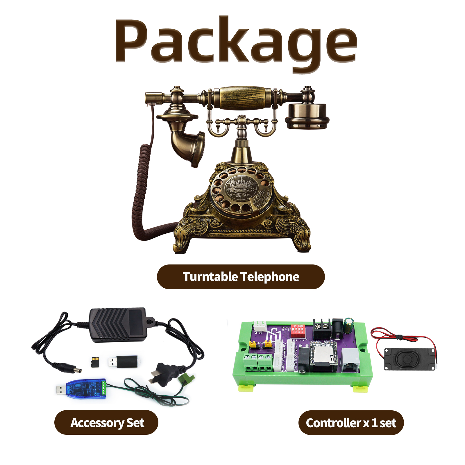 Mysterious Studio Secret Room Escape Game Mechanism Props Electronic Puzzle Phone Prop Telephone Call Turntable Telephone