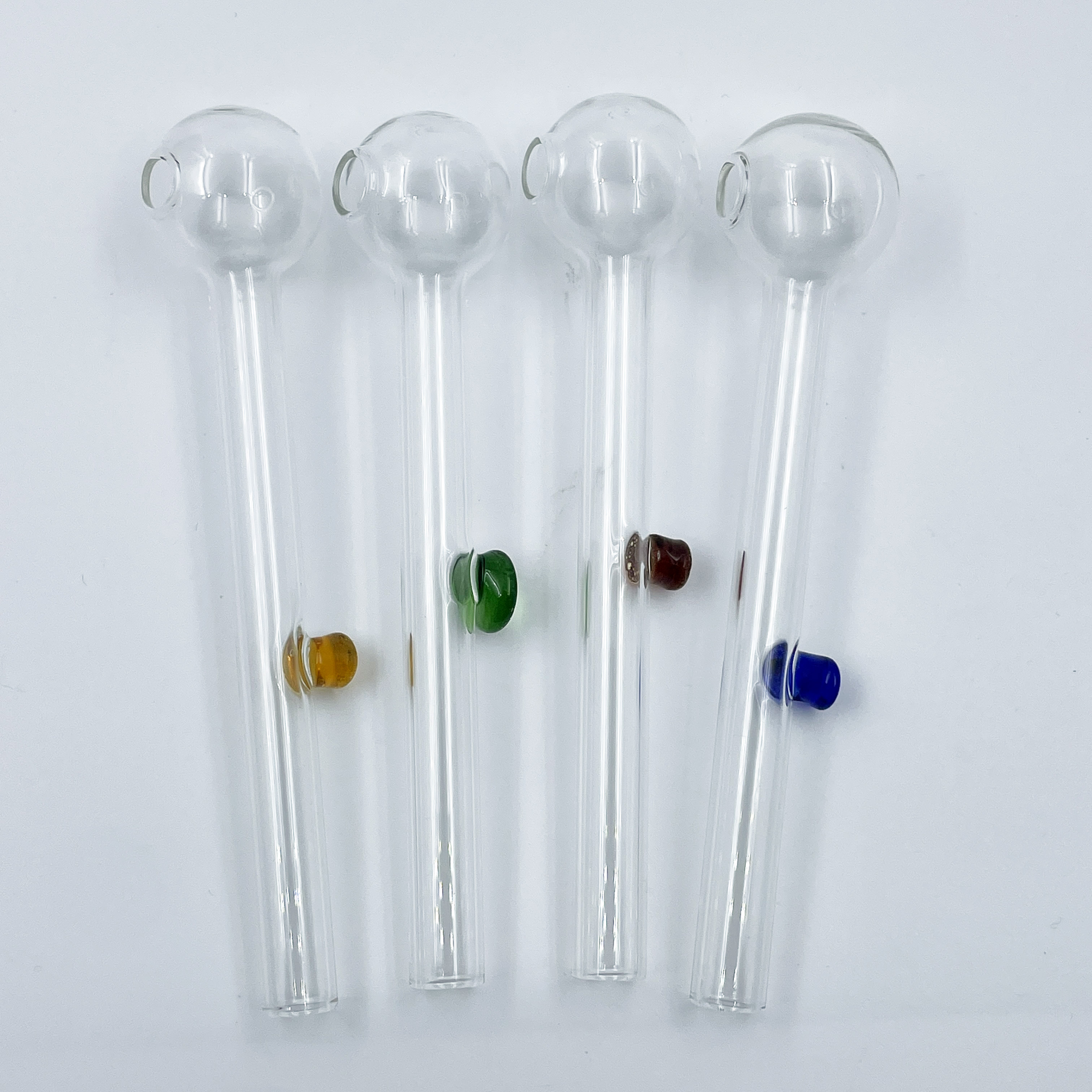 Fixed bracket Glass Oil burners tobacco hookahs Bong Water Pipes with different colored glass balancer for smoking