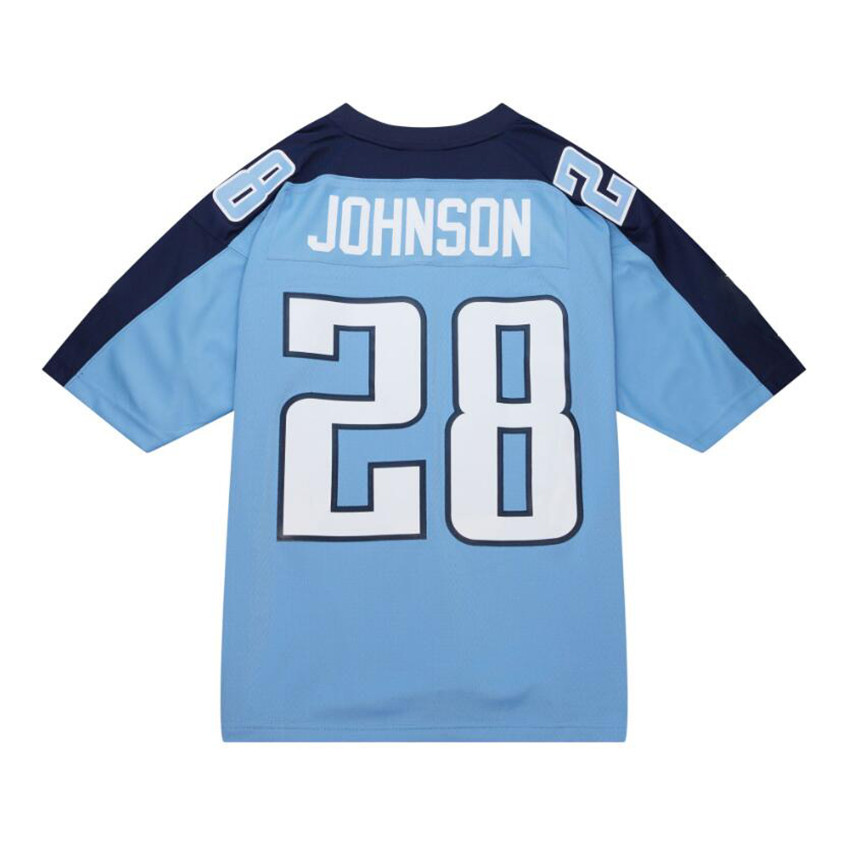 Stitched football Jersey 28 Chris Johnson 2009 blue mesh retro Rugby jerseys Men Women and Youth S-6XL