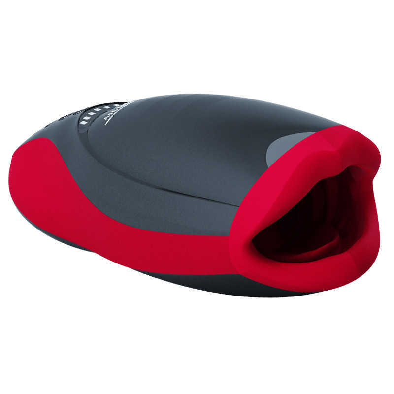 NXY Masturbators Alite Flaming Red Lip Deep Throat Sucking Aircraft Cup Fully Automatic Vibrating Voice Mouth Charming Male Masturator