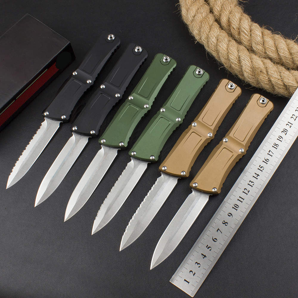 H3401 High End Tactical Knife D2 Stone Wash Blade CNC Aviation Aluminum Handle Outdoor Camping Hiking EDC Pocket Knives with Nylon Bag