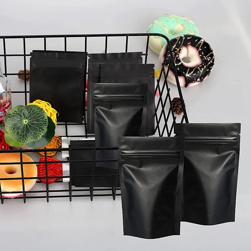 Smell Proof Bags | Resealable Matte Black Mylar Foil Pouch - 9 Sizes