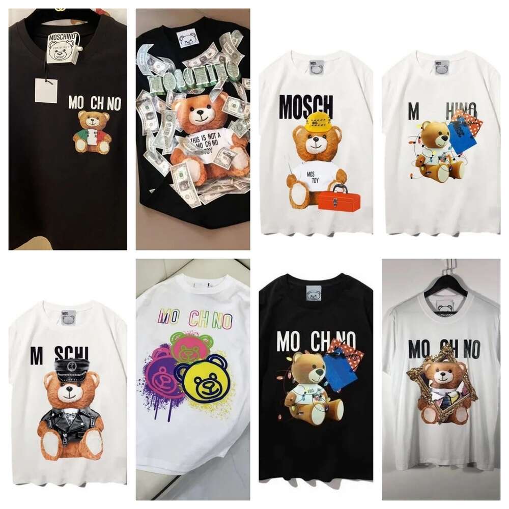Moschino t Man Shirt Fashion Womens T-shirt Summer New High Quality Short Sleeve Brand Designer Tees Color the Bear Round Neck Mens Sweatshirt top Tshirt fh
