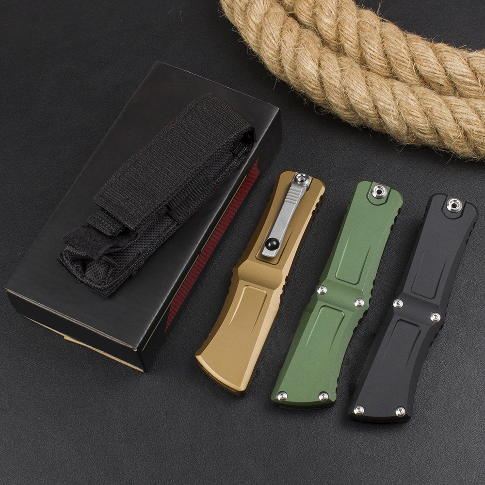 H3401 High End Tactical Knife D2 Stone Wash Blade CNC Aviation Aluminum Handle Outdoor Camping Hiking EDC Pocket Knives with Nylon Bag