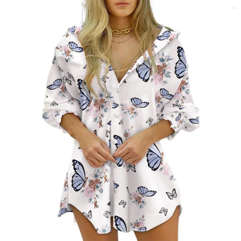 Casual Dresses Fashion Striped Long Sleeve Buttons Women Shirt Dress 2024 Summer Fall Clothes Print Tops Femme Blouses Woman Shirts