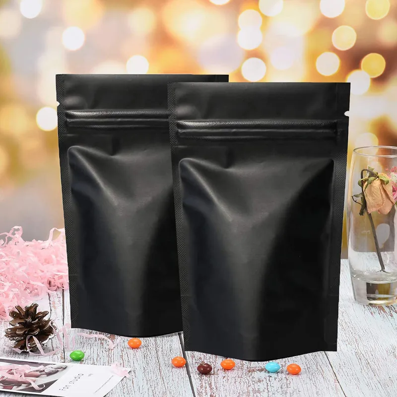 Smell Proof Bags | Resealable Matte Black Mylar Foil Pouch - 9 Sizes