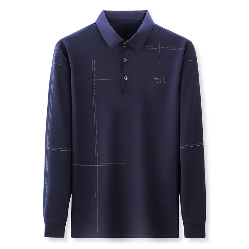 Men Polo Shirt Business Autumn Tshirt Long Sleeve Casual Male Polo Shirt Fit Slim Korean Clothing Button Shirts 240229