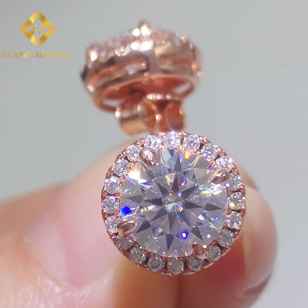 sier sterg Moissanite jewelry hip hop earring VVS GRA iced out moissanite dia stud earrings