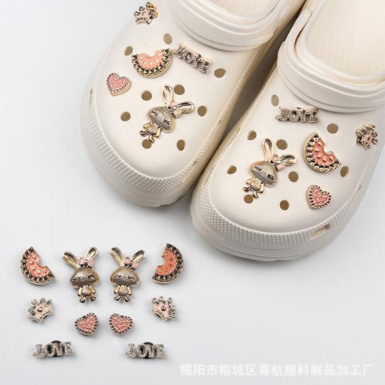 Set Muti Styles Bg Metal Shoecharms Buckle Chains Clog Charms Made323 Accessories Shoe Wers Gift