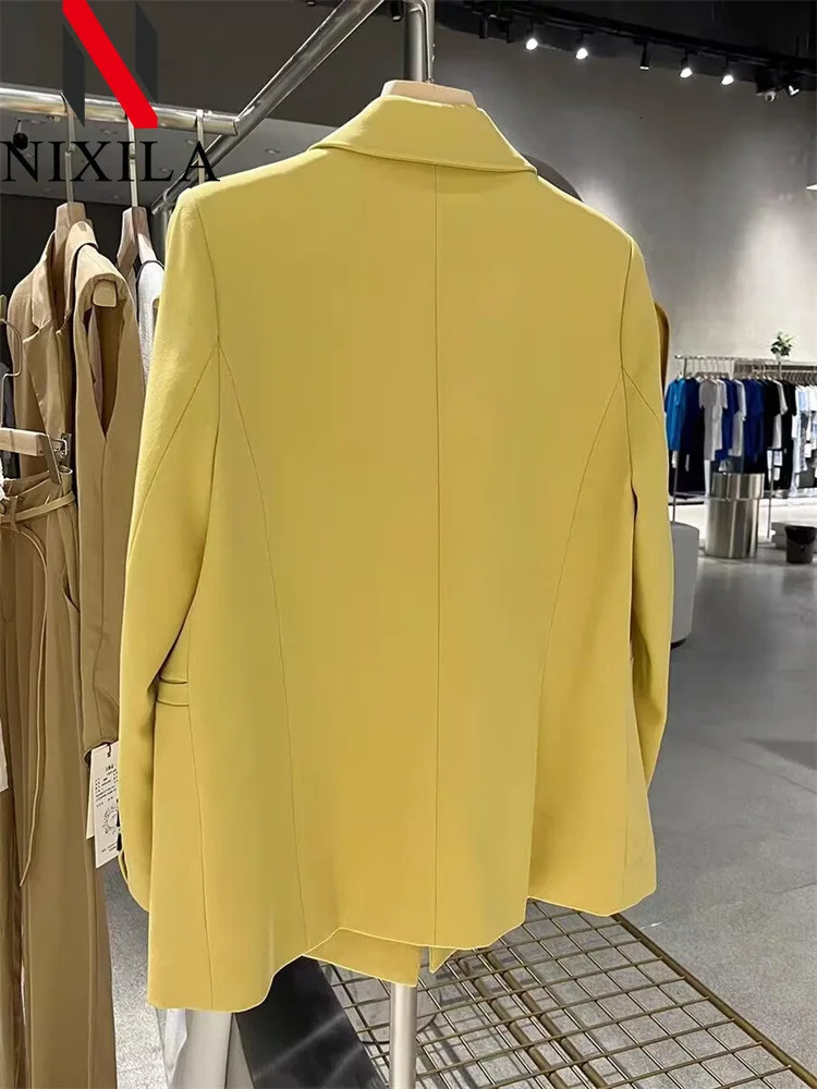 Spring Autumn Blazer Woman Outerwears Jacket Women Chic Elegant Woman Coats Office Lady Loose Fit Youthful Woman Clothes 240229