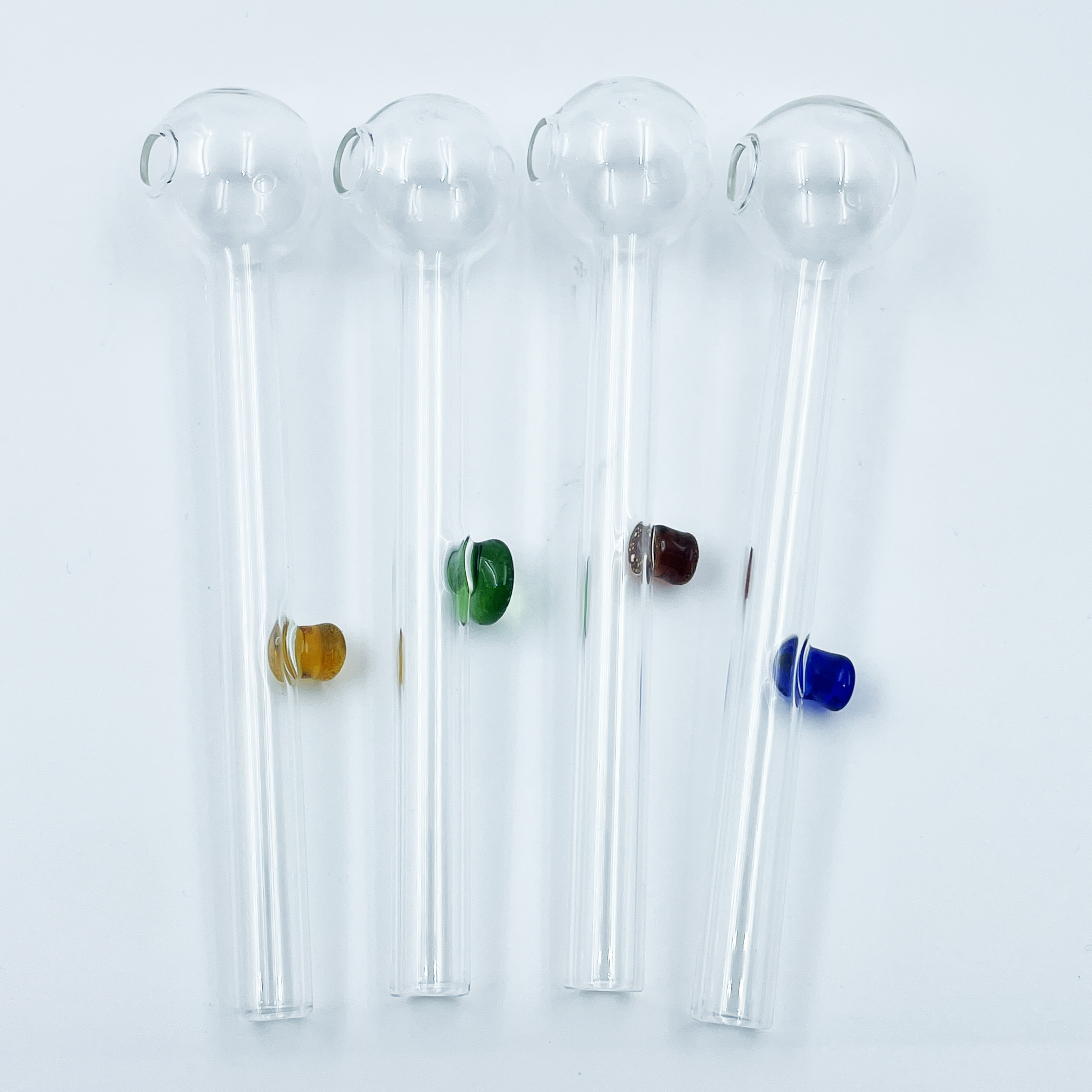 Fixed bracket Glass Oil burners tobacco hookahs Bong Water Pipes with different colored glass balancer for smoking