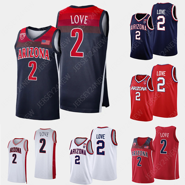 2 Caleb Love Arizona Wildcats NCAA College Basketball Jersey XS-4XL Men Women Youth