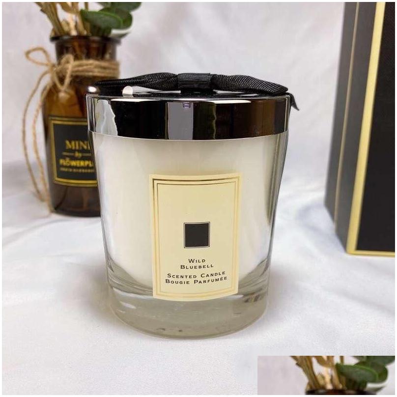 Air Freshener Latest Solid Per Candle Wild Bluebell Lime Basil Sea Salt English Pear 200G High Quty Incense Scented Candles Gift Bo R250420