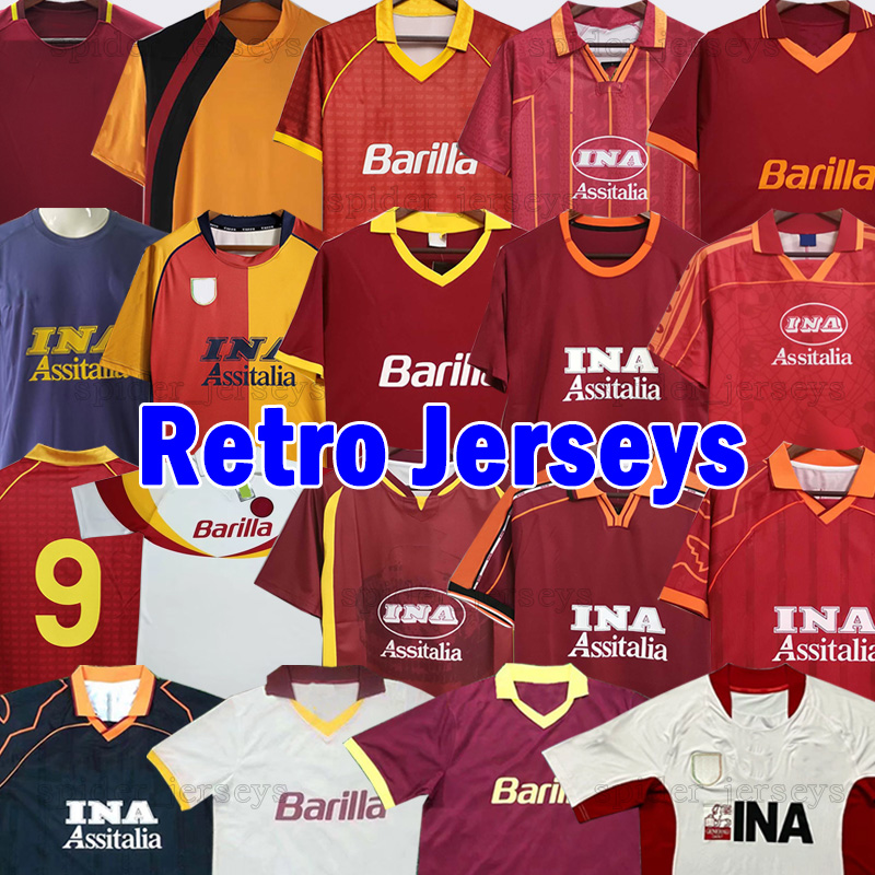 1989 1990 RoMaes retro soccer jerseys 1991 92 94 95 96 97 98 99 TOTTI BATISTUTA DE ROSSI 2000 01 02 Men Uniforms 2005 06 2017 18 rome Football Shirts kids kits sets