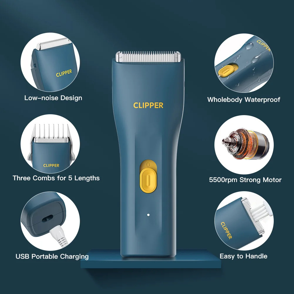 Electric Body Groomer Pubic Hair Trimmer for Men Balls Shaver Clipper Male Sensitive Private Parts Razor Sex Place Face Cut 240219