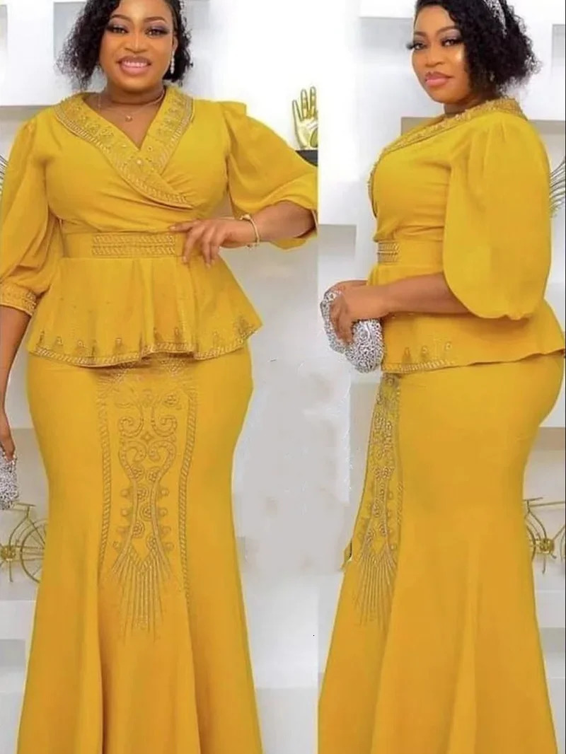 2 Pieces Set Africa Clothes Dashiki African Skirts And Top for Women Ankara Wedding Gown Outfits Plus Size Lady Party Dress 240226
