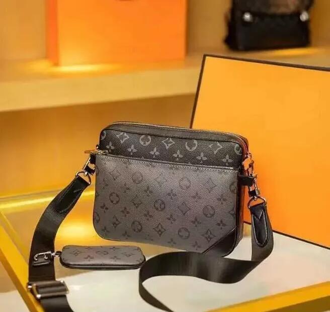 Men shoulder bags designer luxury man messenger bag Satchels 3 piece set satchel fashion handbag Composite package backpack Bag 11