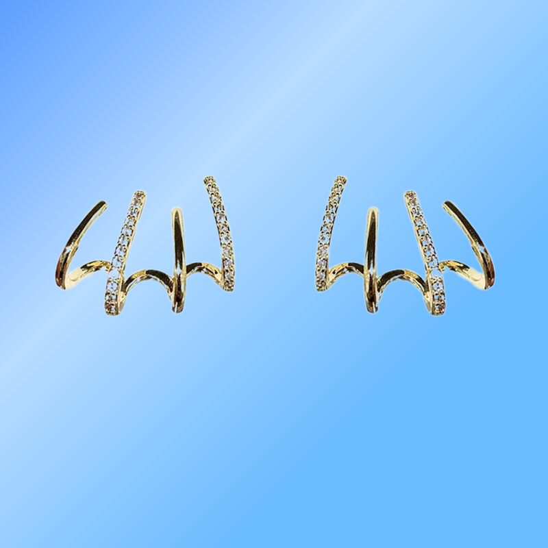 New Geometry Elegant Stud Earrings Women Shining Cubic Zirconia Wedding Engagement Party Jewelry