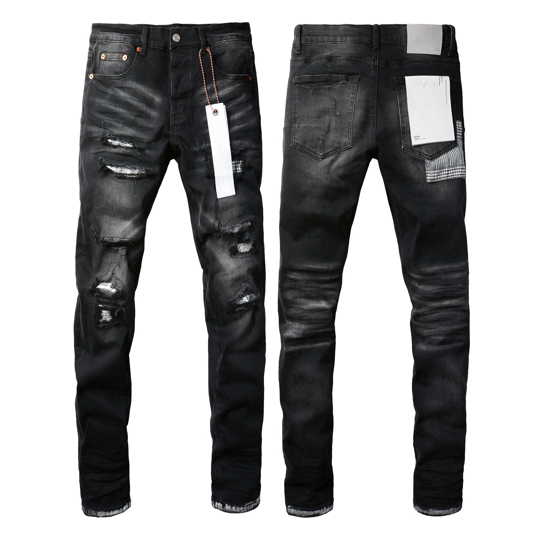 2025 Designer Mens Jeans Jean Black Ripped Biker Slim Fit Bikers Denim For Mens Pants Stacked Jeans