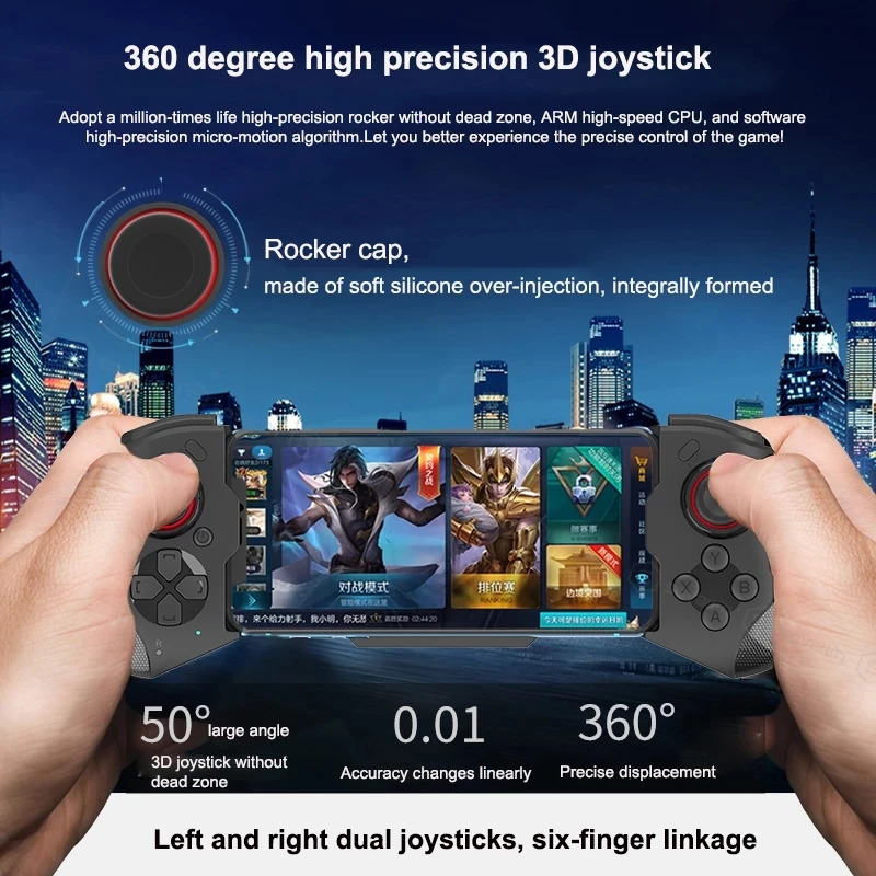 Cell Phone Gamepad Joystick For Android Control Bluetooth Controller Trigger Pubg Mobile Game Pad Gaming Cellphone Mando 240306