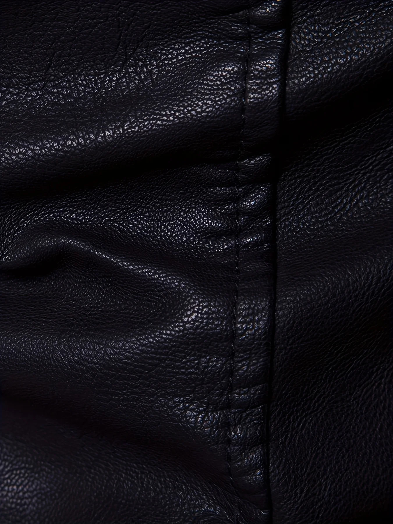 button leather pants long motorcycle false pocket straight pu material micro elastic Large size oversized 240315