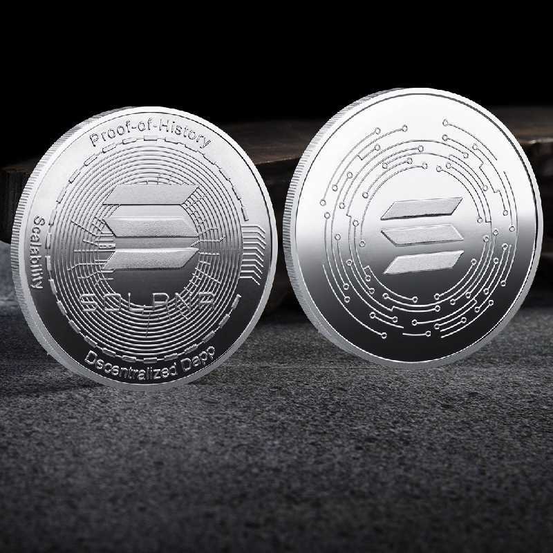 Arts and Crafts Commemorative Coin Virtual Coin SOLANA Coin Metal Crafts Commemorative Medal Manufacturer T240306