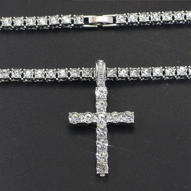 Sparkg 2024 Choucong Cross Pendant Necklace in White Gold Fill 4mm Crystal dh5727163