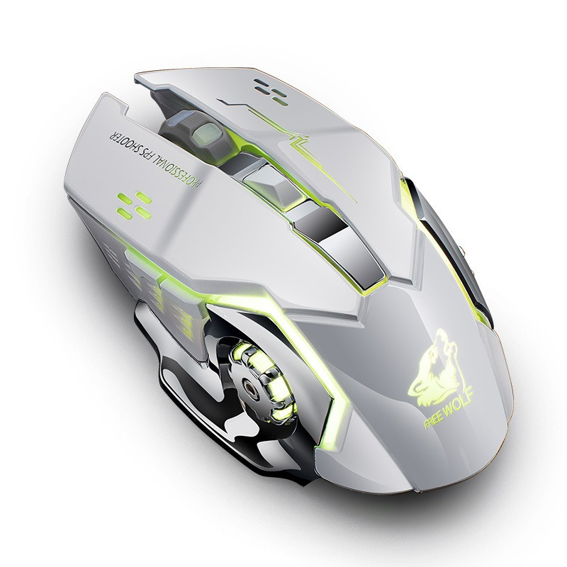 Original Free Wolf X8 Silent Wireless Mouse 2.4GHz USB 24000DPI Optical Mice For Office Home Using PC Laptop Gamer With Retail Packaging