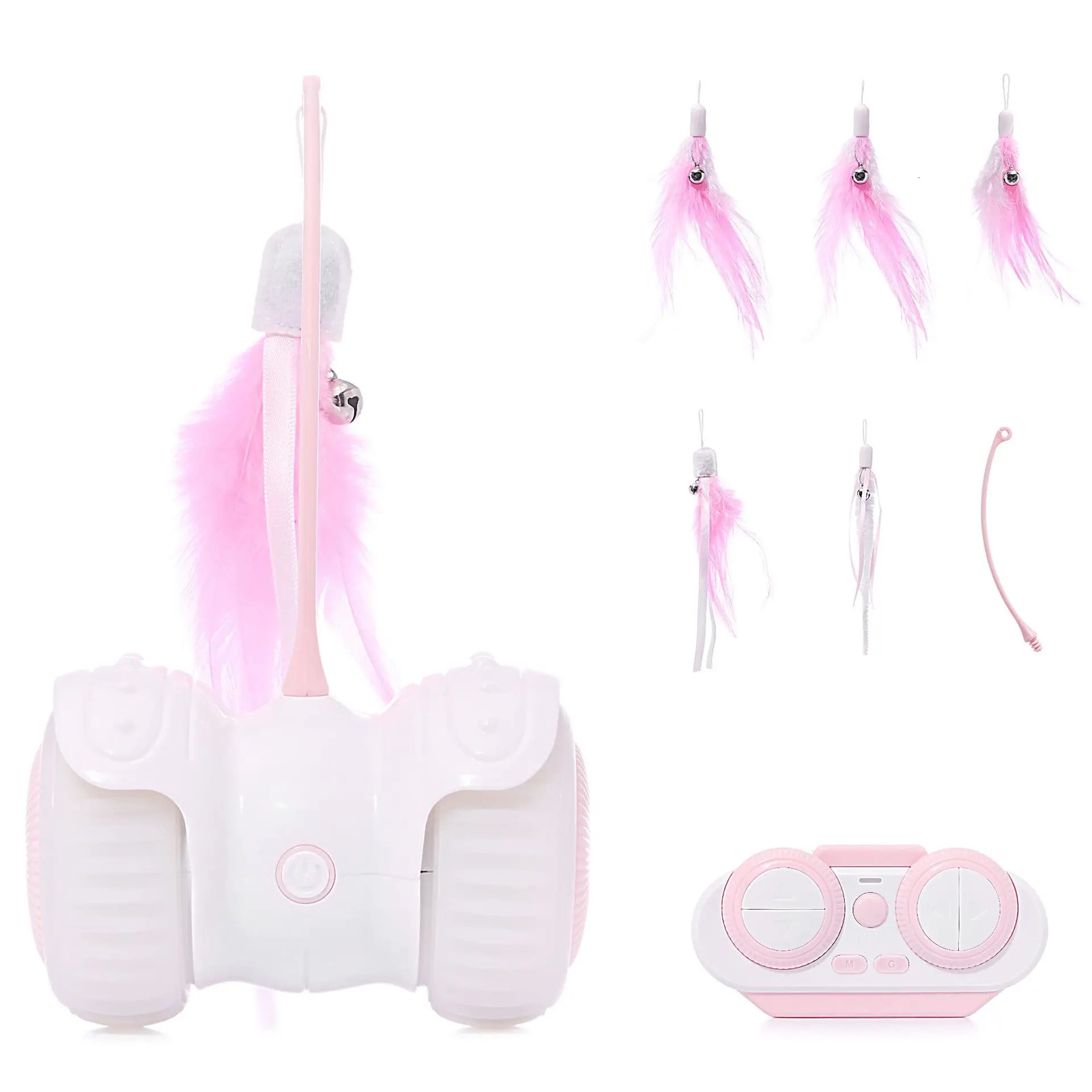 Electric cat toy electric flutter interactive remote control car teasing cat toy rotating self hi educational pet toy 240226