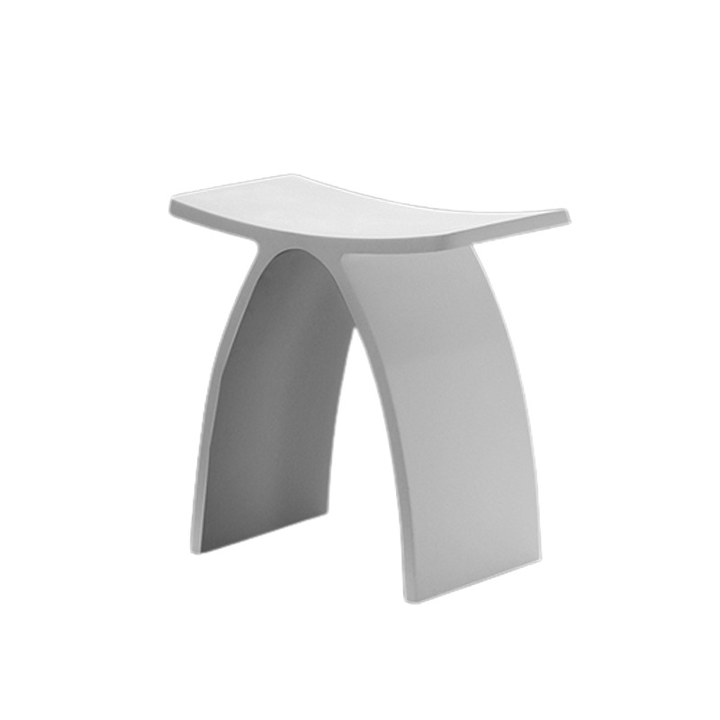Bathroom Stool Modern Curved Design Furniture Bench Seat Acrylic Solid Surface Stone Chair RJ001