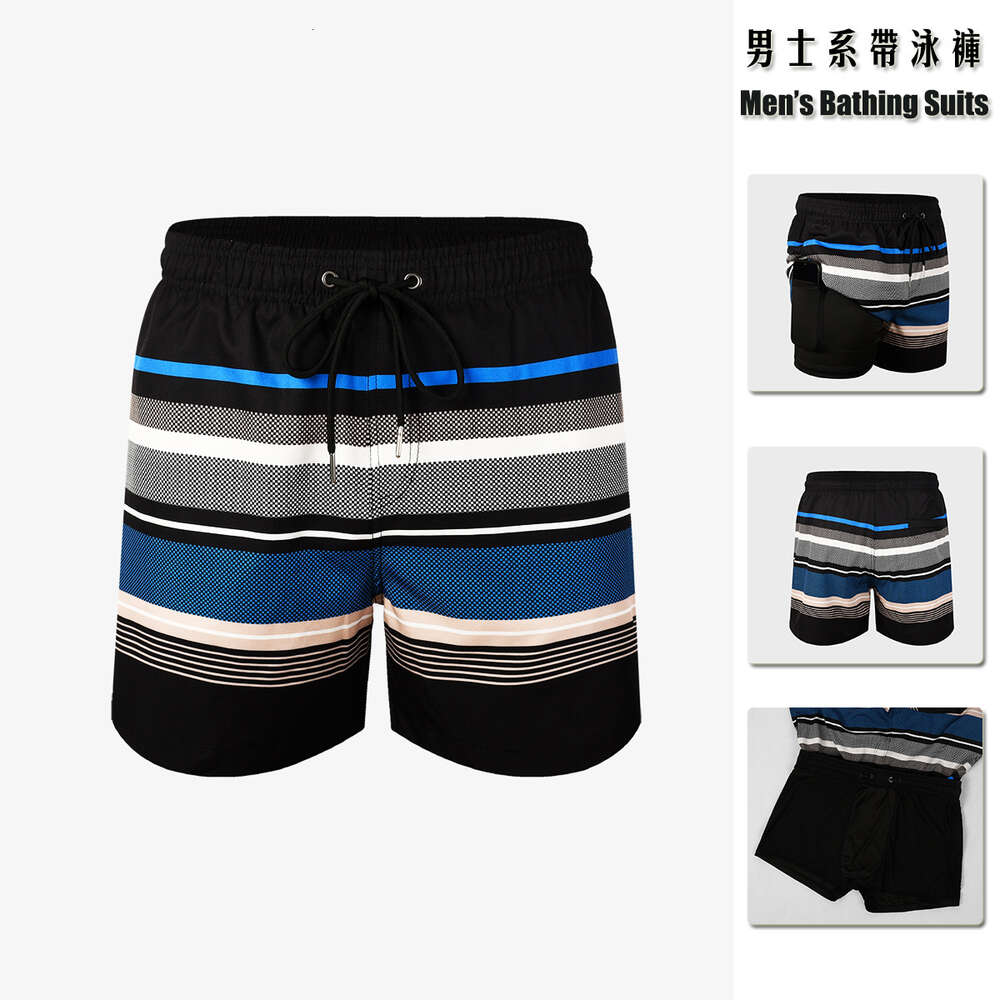 Double Layered Swimming Fashionable Loose Fitting Beach Pants for Soaking in Hot Springs to Prevent Awkwardness and Increase Weight. Plus Size Men