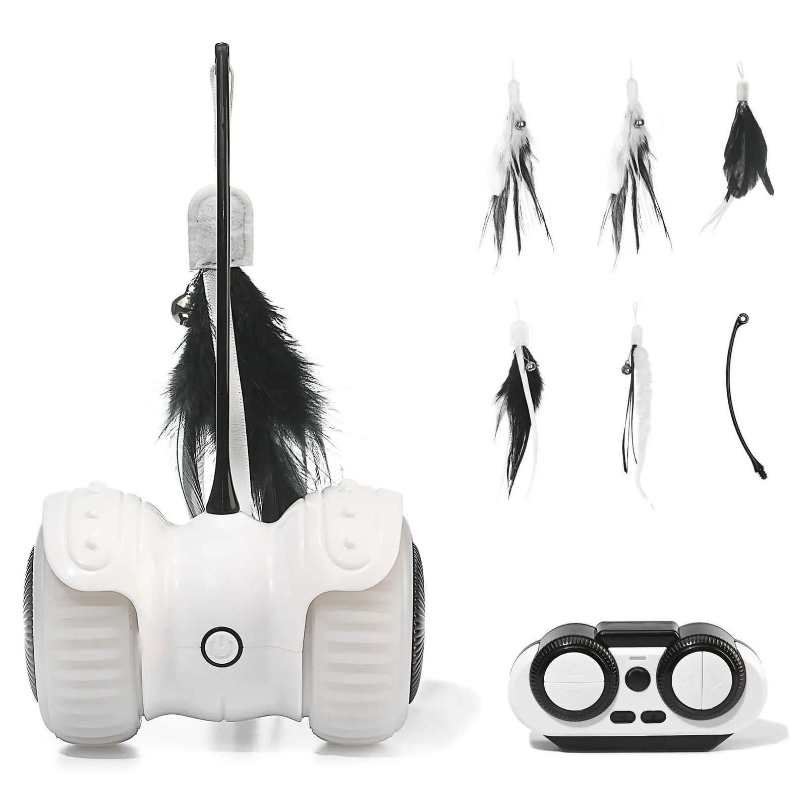 Electric cat toy electric flutter interactive remote control car teasing cat toy rotating self hi educational pet toy 240226