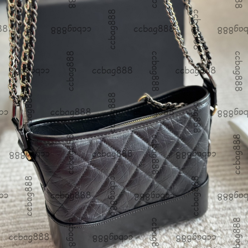 Ladies Vintage Calfskin Gabrielle Hobo Mini Shoulder Bags Two-tone Metal Hardware Matelasse Chain Crossbody Handbags With Charm Zipper Purse 20X15CM 25cm 4 Colors
