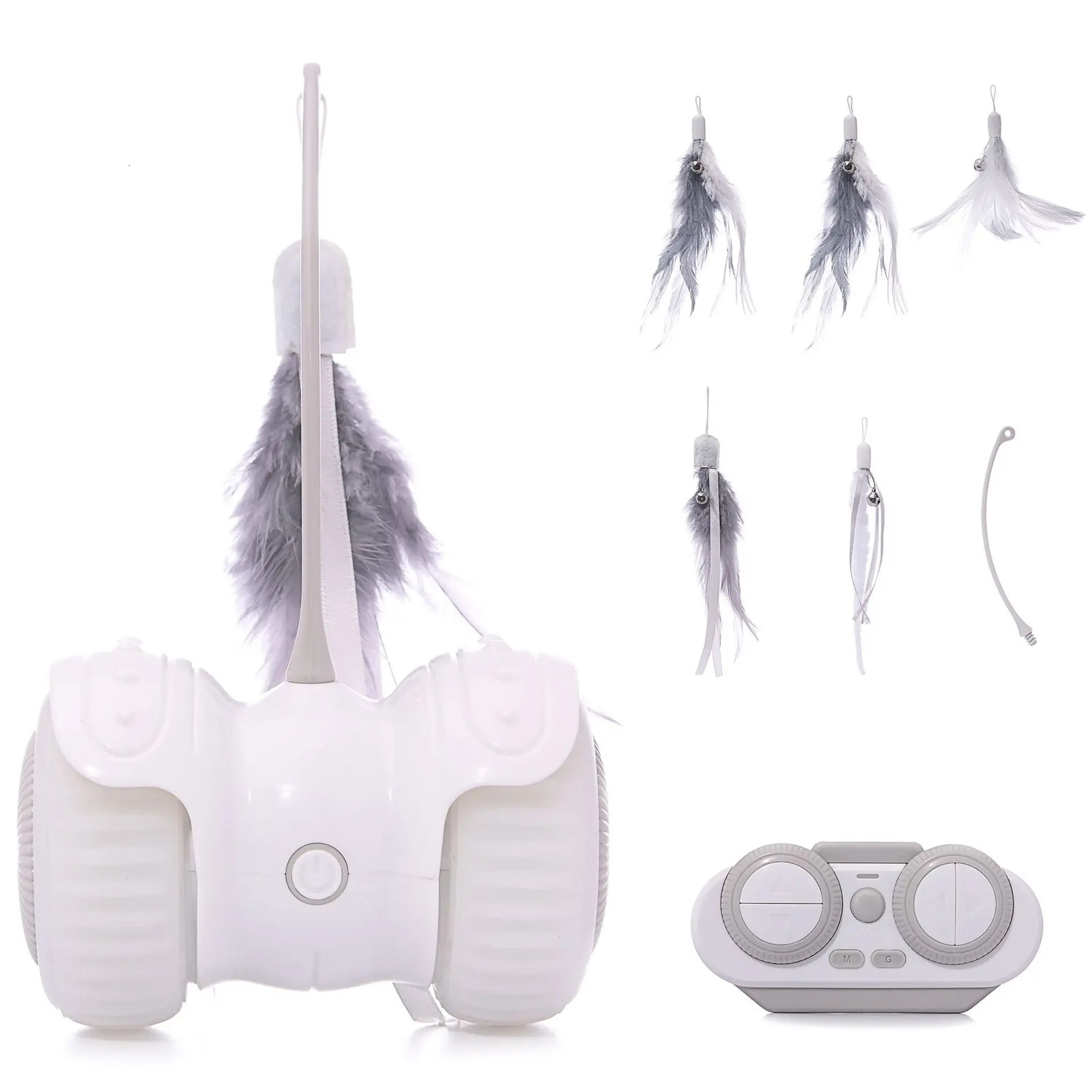 Electric cat toy electric flutter interactive remote control car teasing cat toy rotating self hi educational pet toy 240226