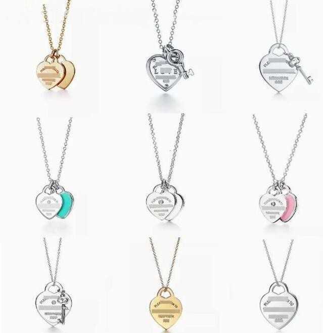 Pendant Necklaces New Designer Love Heart-Shaped Gold Sier S Earrings Wedding Engagement Gifts Fashion Jewelry Necklace A4f