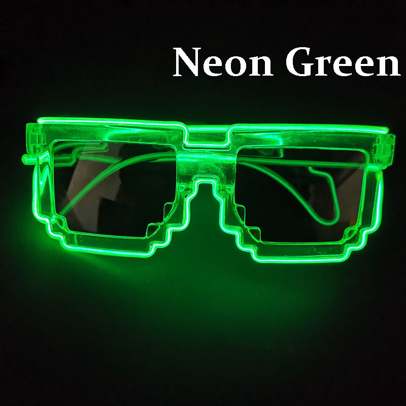 Wireless LED Light Up Party Glasses EL Wire Glowing Eyewear in the Dark Neon Glasses Women Mens Costume Sunglasses for Halloween Carnival Festival Par