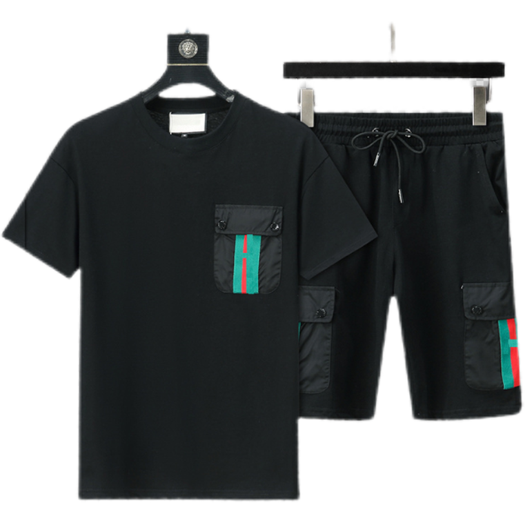 wholesale fashion mens designer Tracksuits Sets Jogger Sweatshirts Sports Black Red Jogging Suits man tracksuits Two Piece Set T Shirt Summer Short Sleeve Shorts