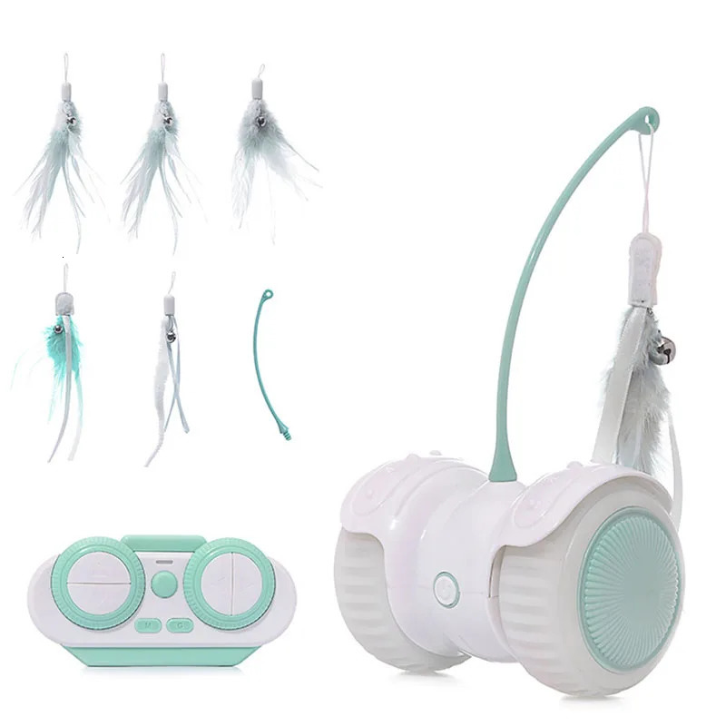 Electric cat toy electric flutter interactive remote control car teasing cat toy rotating self hi educational pet toy 240226