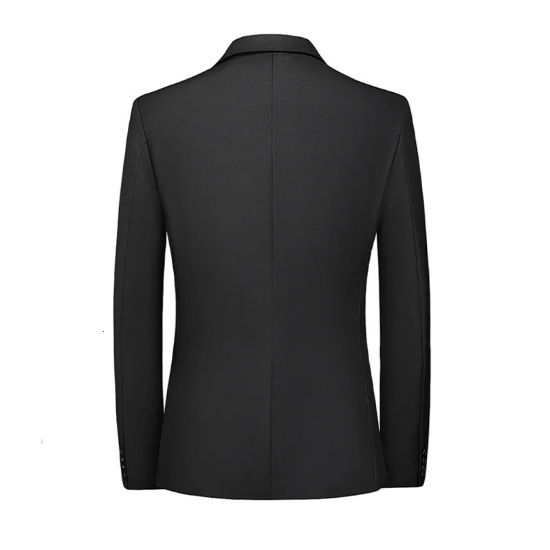 Career Man Suit Jacket Set Turndown Collar Slim Mens Blazer Costumes Autumn Korean Solid Elegant Wedding Male Outfit 240227