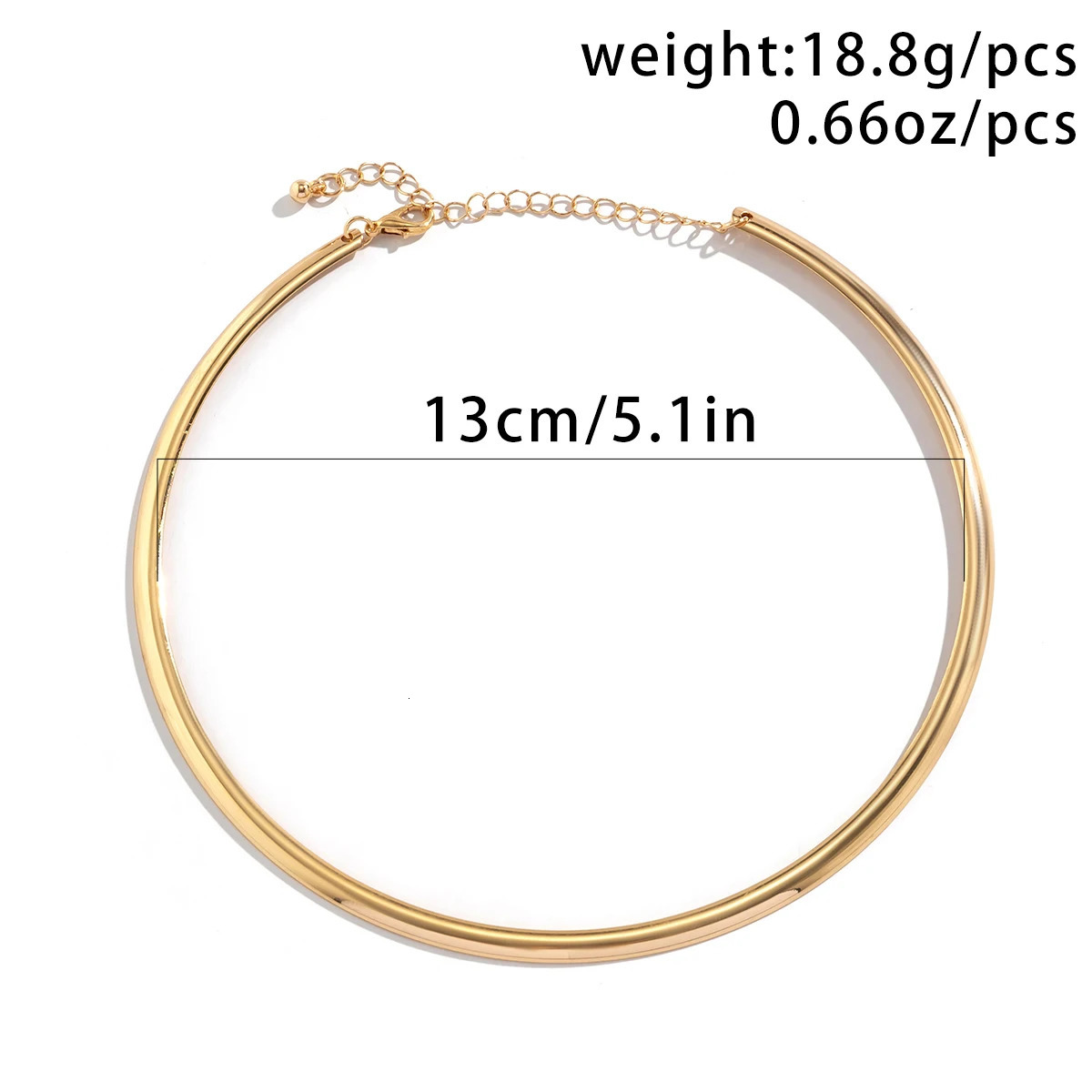 Ingemark Vintage Iron Metal Torques Choker Necklace for Women Goth Gold Color Smooth Adjustable Chain Fashion Jewelry Steampunk 240229
