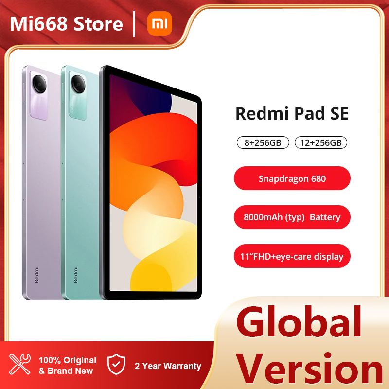 Tablet PC Xiaomi Redmi Pad SE tablet 11 Inches 128GB/256GB FHD 90Hz Display Snapdragon 680 Mobile Platform 8000mAh Battery Global Version(Charger Not Included)