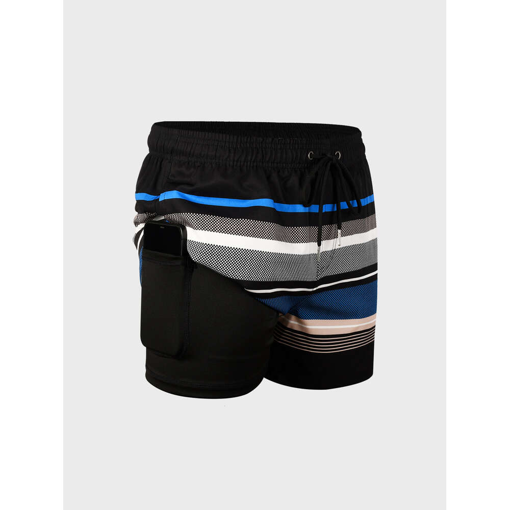 Double Layered Swimming Fashionable Loose Fitting Beach Pants for Soaking in Hot Springs to Prevent Awkwardness and Increase Weight. Plus Size Men