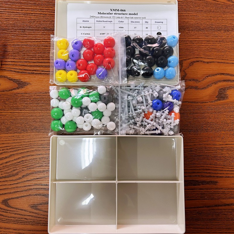 240Pcs Molecular Model Kit Scientific Atom Molecular Models Color-Coded Chemistry Set of Atoms and Molecules For Kids