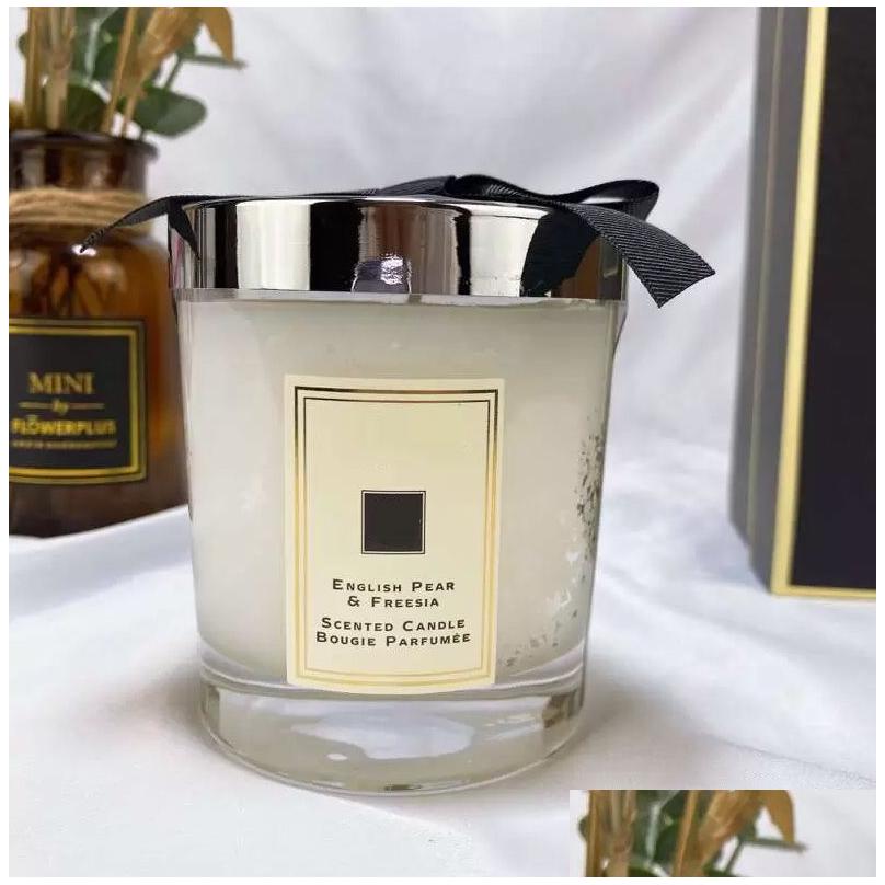 Air Freshener Latest Solid Per Candle Wild Bluebell Lime Basil Sea Salt English Pear 200G High Quty Incense Scented Candles Gift Bo R250420