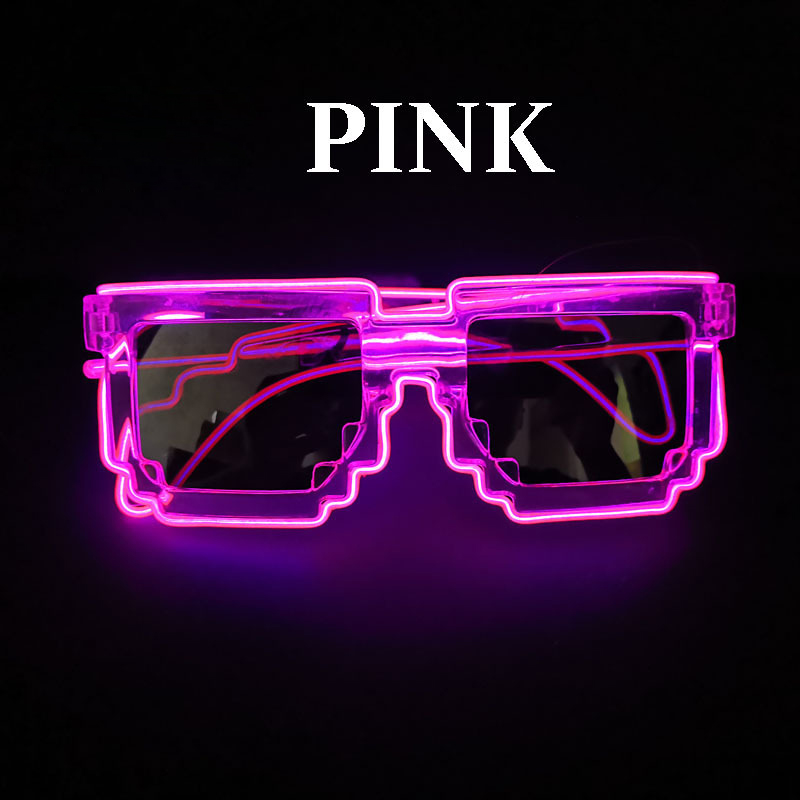 Wireless LED Light Up Party Glasses EL Wire Glowing Eyewear in the Dark Neon Glasses Women Mens Costume Sunglasses for Halloween Carnival Festival Par